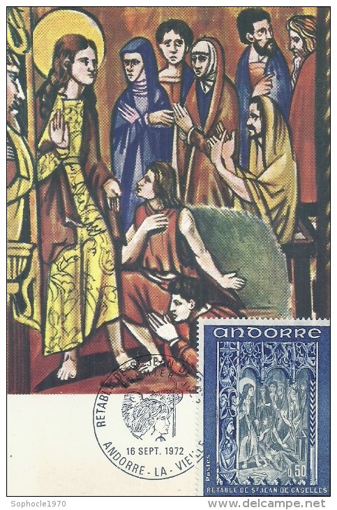 ANDORRE LA VIEILLE - 1972 - Retable De Saint Jean De Caselles - Cartes-Maximum (CM)