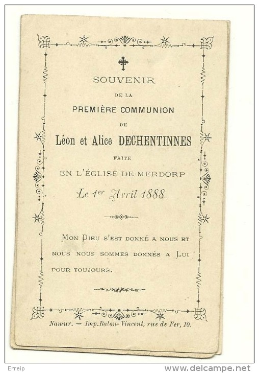 Hannut Merdorp Leon Et Alice  De Chentinnes 1888 - Hannut