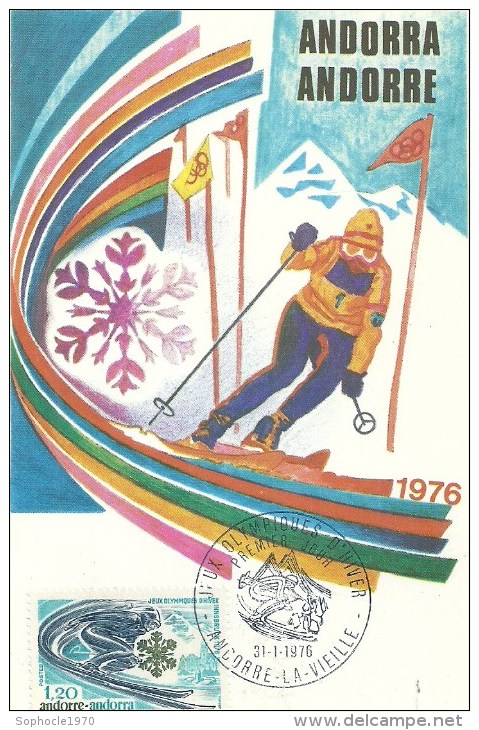 ANDORRE LA VIEILLE - 1976 -Jeux Olympique D'hiver à Insbruck En Autriche - Maximumkarten (MC)