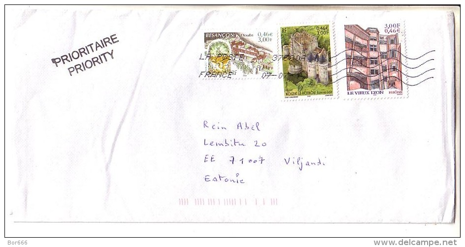 GOOD FRANCE Postal Cover To ESTONIA 2014 - Good Stamped: Architecture - Brieven En Documenten