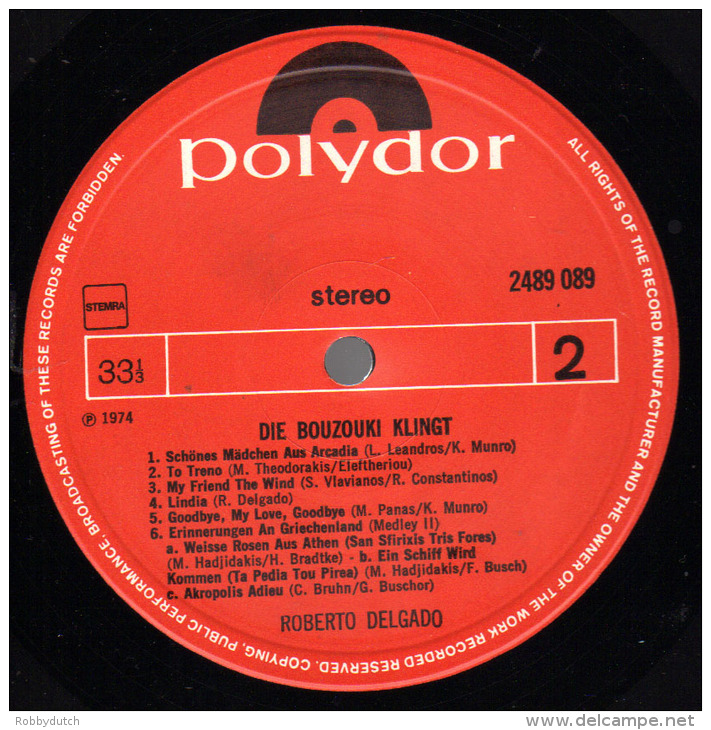 * LP *  ROBERTO DELGADO - DIE BOUZOUKI KLINGT... (Holland 1974 EX!!!) - Instrumentaal