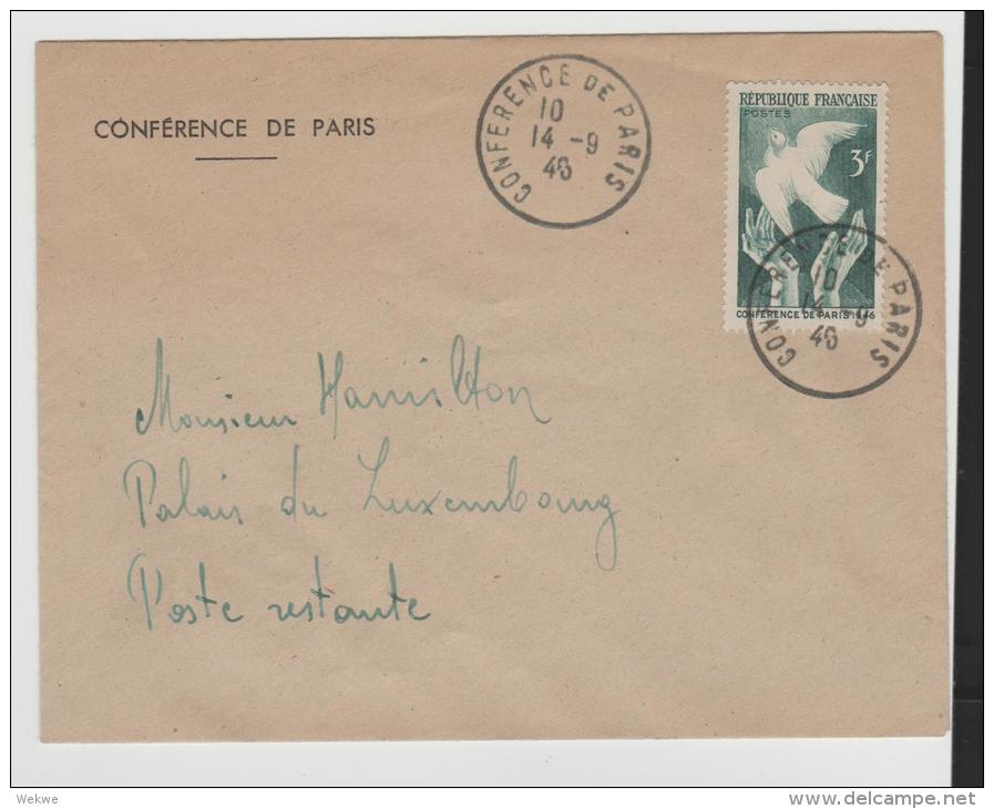 FS310/ Frankreich -  Friedenskonferenz Paris 1946 Auf Offiziellem Briefumschlag Mit Soinderstempel - 1921-1960: Moderne