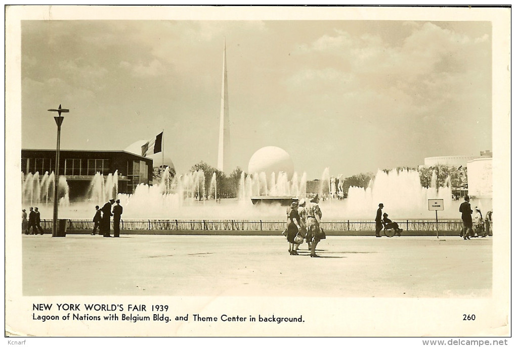 CP De NEW YORK " World's Fair 1939 , Lagoon Of Nations With BELGIUM  Bldg ...". - Tentoonstellingen