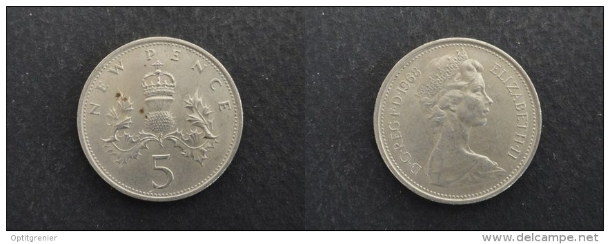1968 - 5 PENCE GRANDE-BRETAGNE - ANGLETERRE - GREAT BRITAIN - ENGLAND - 5 Pence & 5 New Pence