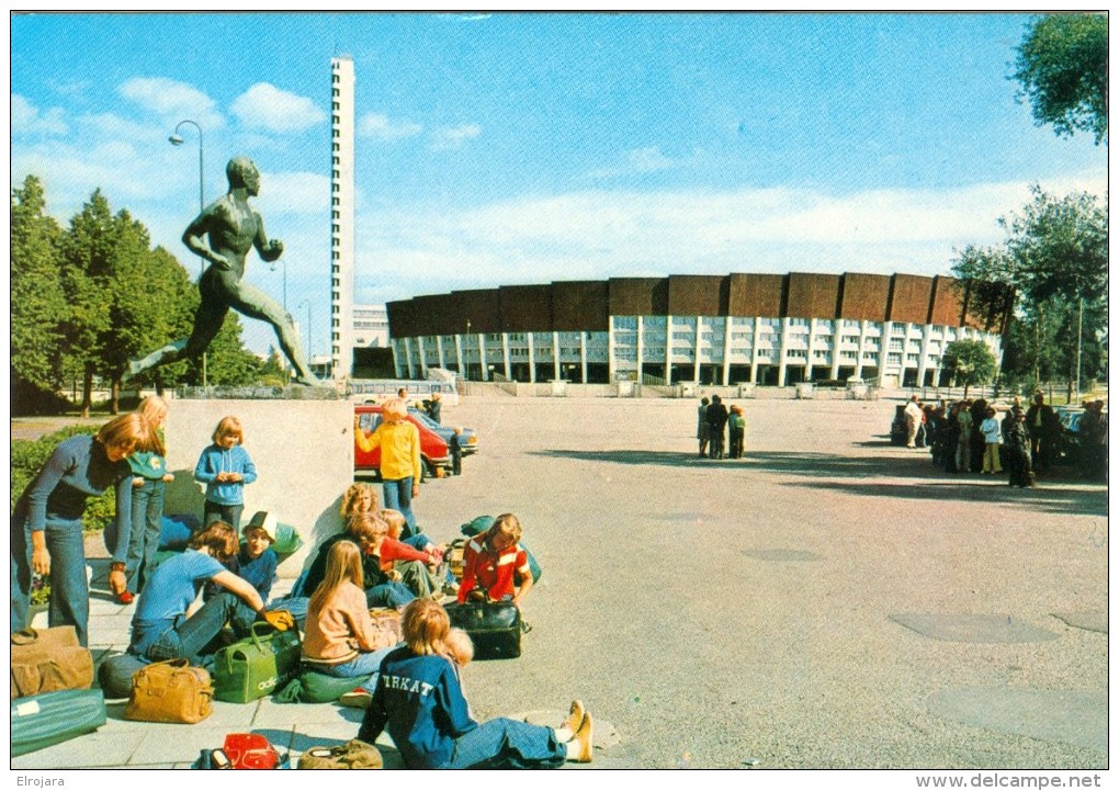 FINLAND Postcard With The 1952 Olympic Stadium And Cancel For The City Marathon In Helsinki On 13-8-1988 - Sommer 1952: Helsinki