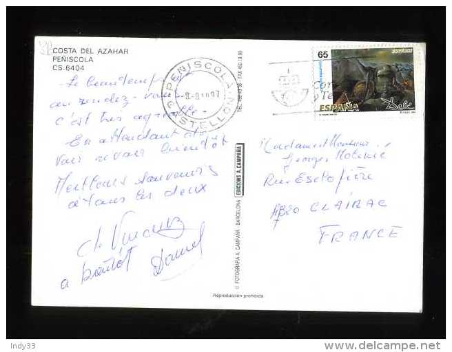 - ESPAGNE 1991/00 . AFFRANCHISSEMENT SIMPLE SUR CP DE 1997 POUR LA FRANCE . - Cartas & Documentos