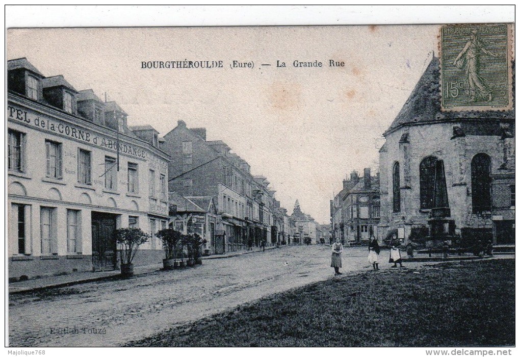 Cpa De Bourgtheroulde   - Eure   - La Grande Rue- - Bourgtheroulde