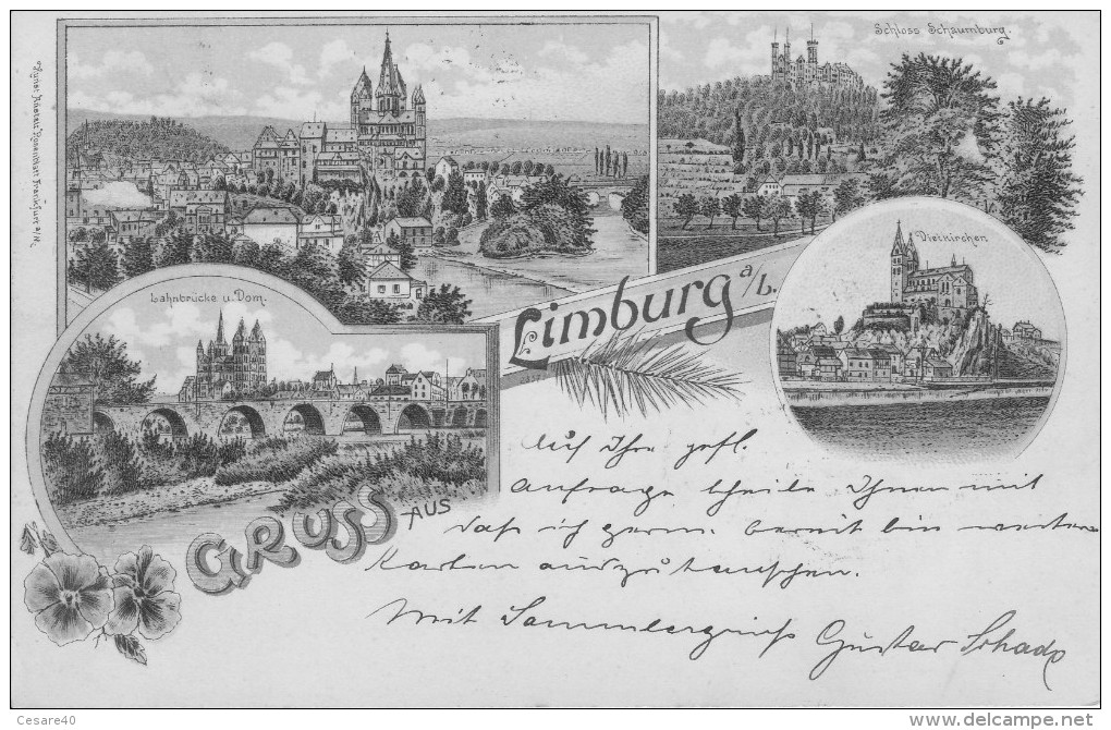 GERMANIA -  GRUSS Aus, LIMBURG,  Viagg. 1899 - APR-12-20,24,25 - Altri & Non Classificati