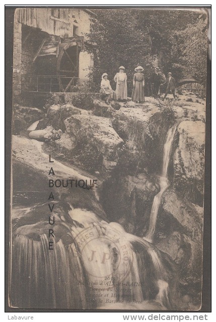 73  AIX LES BAINS-(Environs)-Gorges Du Dierroz Cascade Et Monument De La Baronne Du Broc---animé - Aix Les Bains