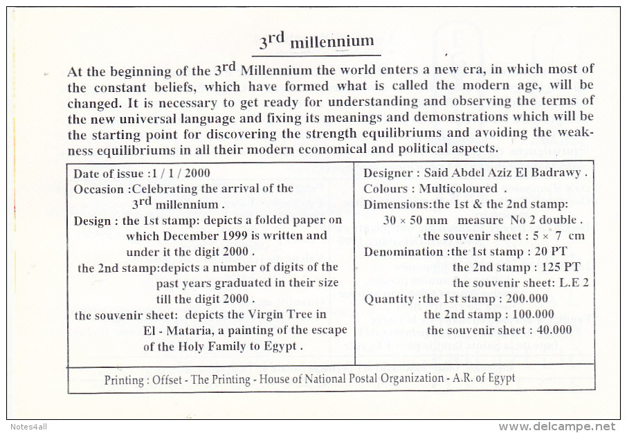Stamps EGYPT 2000 SC-1734 1735 MILLENNIUM .MNH */* - Ungebraucht