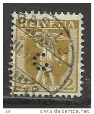 HELVETIA , SUISSE , 2 C , Perforé Perfin : " C " , 1907 - 1917 , N° Y&T 113 - Perforadas