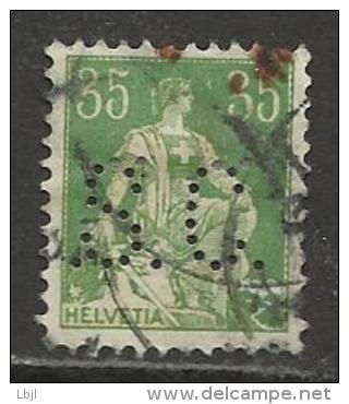 HELVETIA , SUISSE , 35 C , Perforé Perfin : " .S.C. " , 1907 - 1917 , N° Y&T 122 - Gezähnt (perforiert)