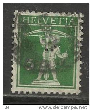 HELVETIA , SUISSE , 5 C , Perforé Perfin : " C " , 1910 , N° Y&T 136 - Gezähnt (perforiert)