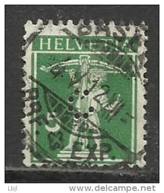 HELVETIA , SUISSE , 5 C , Perforé Perfin : " C " , 1910 , N° Y&T 136 - Gezähnt (perforiert)