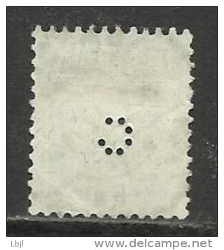 HELVETIA , SUISSE , 5 C , Perforé Perfin : " C " , 1910 , N° Y&T 136 - Gezähnt (perforiert)