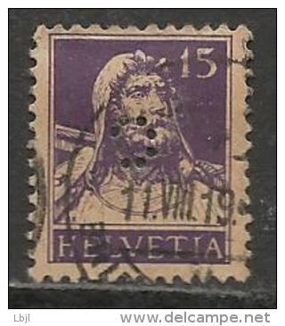 HELVETIA , SUISSE , 15 C , Perforé Perfin : " C " , 1914 - 1918 , N° Y&T 141 - Perforés