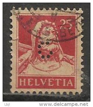 HELVETIA , SUISSE , 25 C , Perforé Perfin : " C " , 1917 - 1922 , N° Y&T 163 - Perforadas