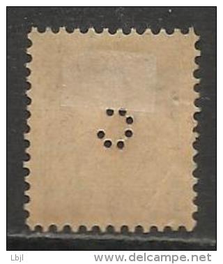 HELVETIA , SUISSE , 25 C , Perforé Perfin : " C " , 1917 - 1922 , N° Y&T 163 - Perfins