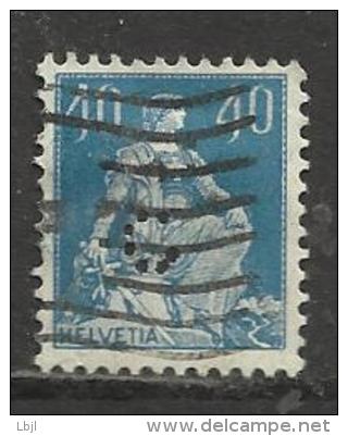 HELVETIA , SUISSE , 40 C , Perforé Perfin : " C " , 1917 - 1922 , N° Y&T 164 - Perforadas