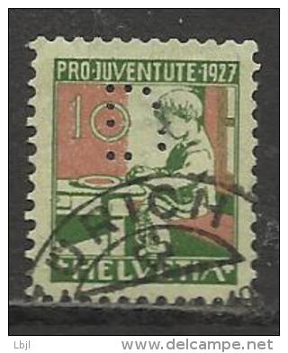 HELVETIA , SUISSE , 10 C ( + 5 C ) , Pour La Jeunesse , Perforé Perfin : " B " , 1927 , N° Y&T 227 - Perfins