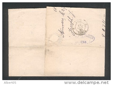 Timbre à Date Type A1 Paris Etranger Sur Lettre D'Anvers (Belgique) 28 Octobre 1884 - Cachet De Route Au Dos - 1877-1920: Période Semi Moderne