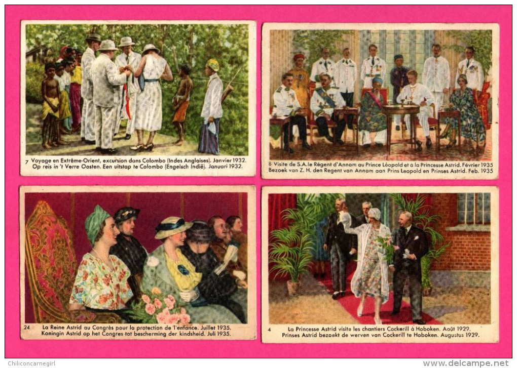 25 Chromos CÔTE D'OR - Colombo - Congo - La Reine Astrid 1928 à 1935 En Visite Officielle Dans Différentes Villes - Côte D'Or