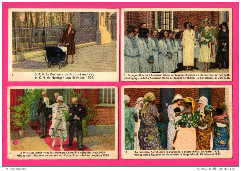25 Chromos CÔTE D'OR - Colombo - Congo - La Reine Astrid 1928 à 1935 En Visite Officielle Dans Différentes Villes - Côte D'Or