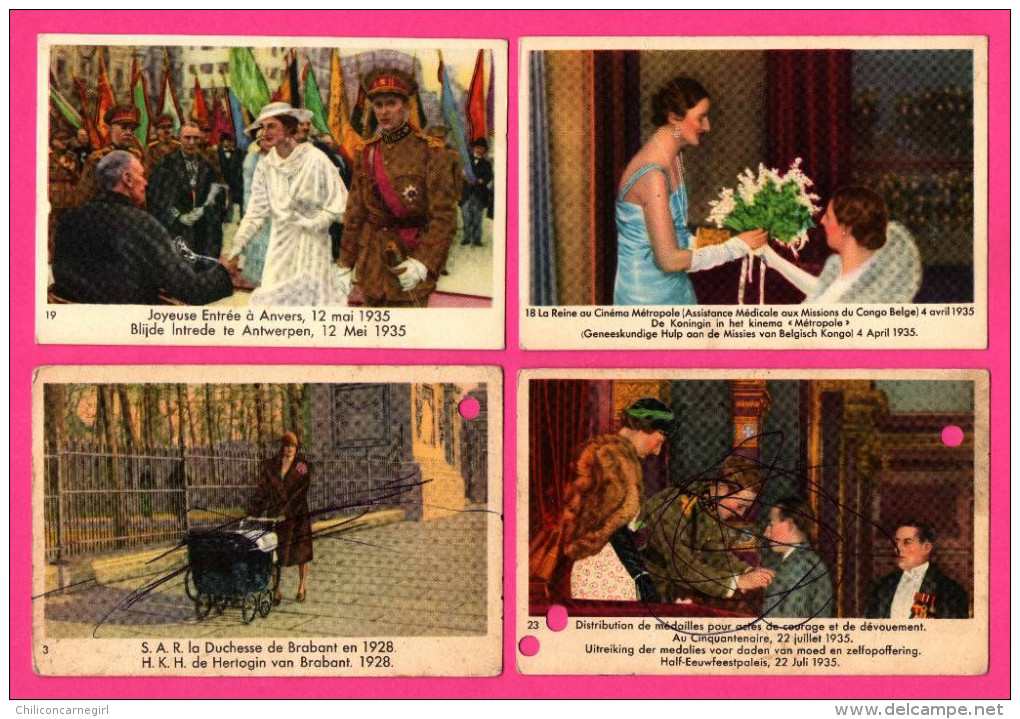 25 Chromos CÔTE D'OR - Colombo - Congo - La Reine Astrid 1928 à 1935 en visite Officielle dans différentes Villes