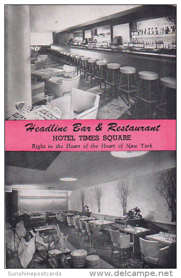 New York City Interior Headline Bar And Restaurant Hotel Times Square - Bars, Hotels & Restaurants