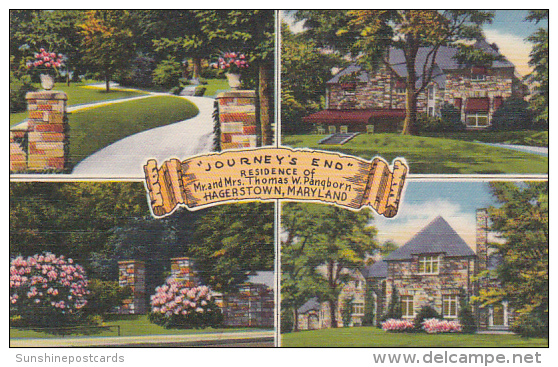 Maryland Hagerstown Journey's End Residence Of Mr And Mrs Thomas W Pangborn Multi View - Hagerstown