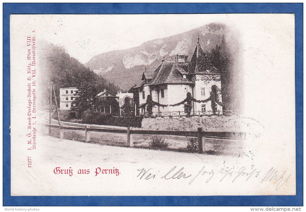 CPA De 1900 - Gruss Aus PERNITZ - L.N.O Kunst Verlags Unstalt H. Kölz , Wien - Cachet De Leobersdorf - Pernitz