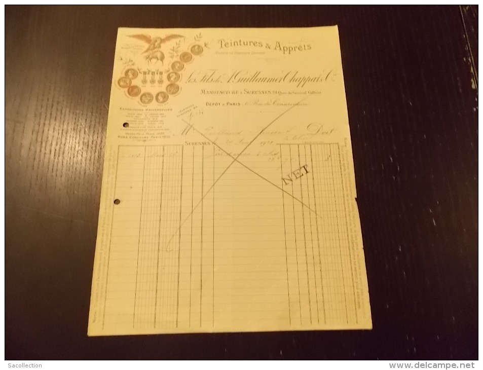 Suresnes 1921 Les Fils De A Guillaumet Chappat & Cie 1921 Teinture & Apprets - Droguerie & Parfumerie