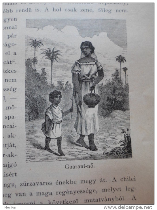 Paraguay -Guarani Woman With Her Child   1881  Hungarian Print   NV417 - Historische Dokumente