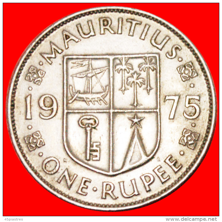 * SHIP MAURITIUS  1 RUPEE 1975! ELIZABETH II (1953-2022) LOW START NO RESERVE! - Maurice