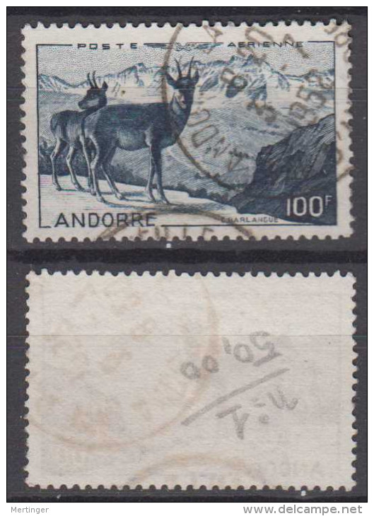 Andorra French Mi# 141 Used 100F 1944 - Oblitérés