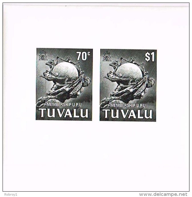 Tuvalu 1981 UPU Membership, Black Print, Globe - UPU (Unión Postal Universal)