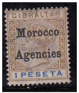 Morocco Agencies 1899 QV Gibraltar Overprinted SG12 VFUsed - Altri & Non Classificati