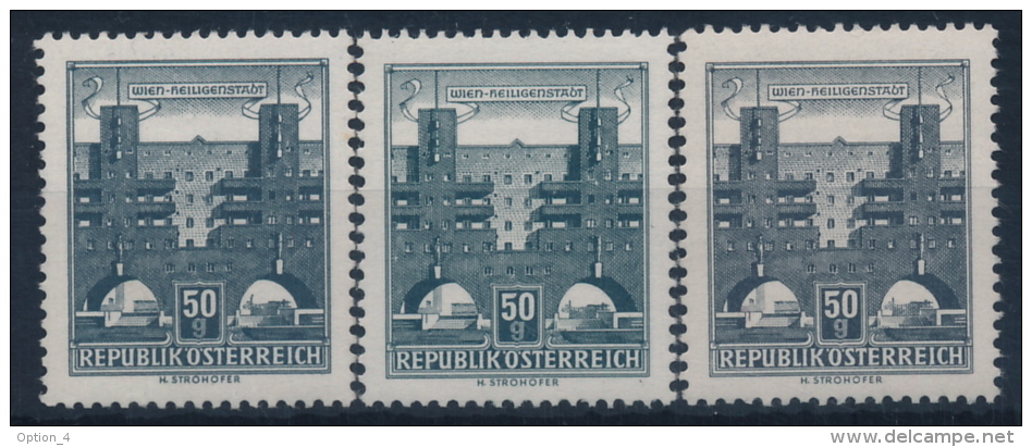 **Austria 1959 ANK 1093 Yb+c+f Mi 1044 (3 Farbvarianten) Paper Weiß Bauten Building Architecture Flats MNH - Ungebraucht