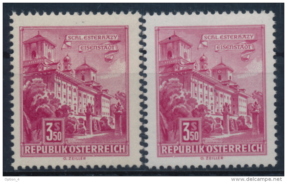 **Österreich Austria 1962 ANK 1107 X+y Mi 1120 (2) Paper Gelb+weiß Bauten Building Architecture Castle Esterhazy MNH - Unused Stamps