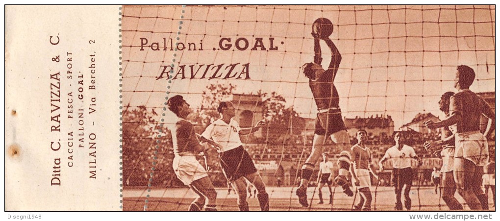 03312 "RAVIZZA  PALLONI GOAL - BUONO D'ACQUISTO CON SCONTI A SOCI TOURING CLUB ITALIA 1946 / 1947". COUPON ORIGINALE. - Pubblicitari