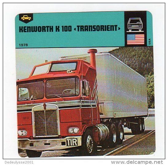 Avr15    68804   Fiche Camion   KENWORTH K 100 - Vrachtwagens En LGV