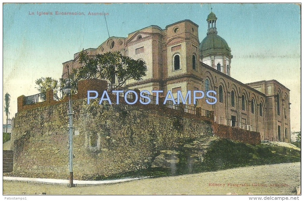 7123 PARAGUAY ASUNCION CHURCH IGLESIA ENCARNACION YEAR 1912 POSTAL POSTCARD - Paraguay