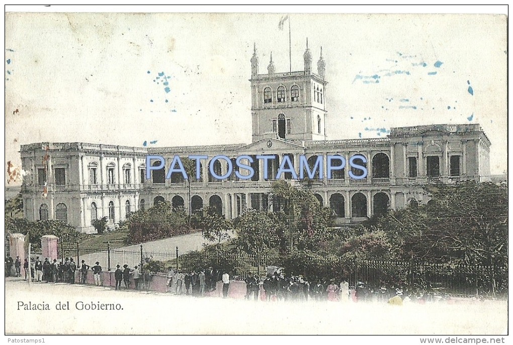 7130 PARAGUAY ASUNCION PALACIO DE GOBIERNO PALACE GOVERNMENT SPOTTED POSTAL POSTCARD - Paraguay