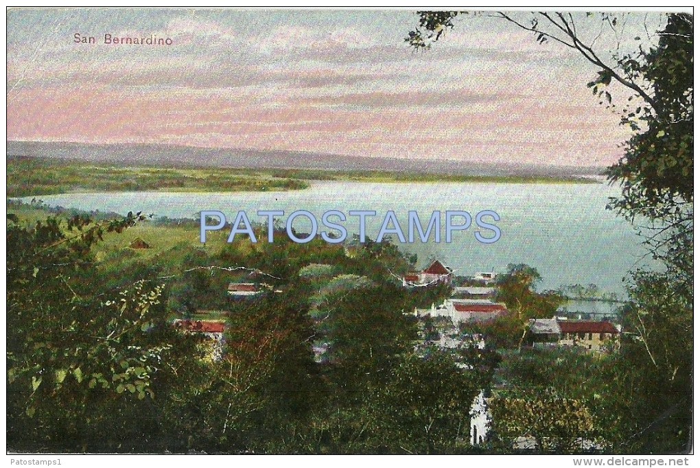 7134 PARAGUAY SAN BERNARDINO VIEW PANORAMIC BREAK YEAR 1912 POSTAL POSTCARD - Paraguay