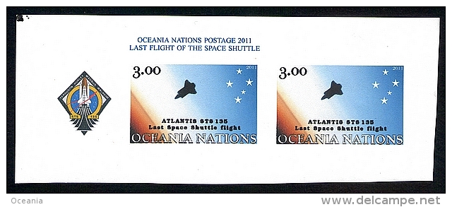 Oceania Nations Last Flight Of The Shuttle 2011 Printing Proof Imperf Pair - Other & Unclassified