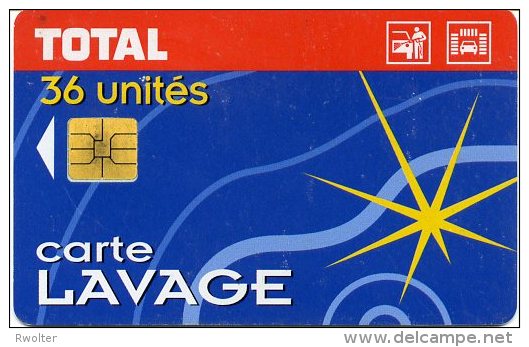 @+ Carte De Lavage TOTAL - ETOILE - 36 UNITES - Puce SO3. - Car Wash