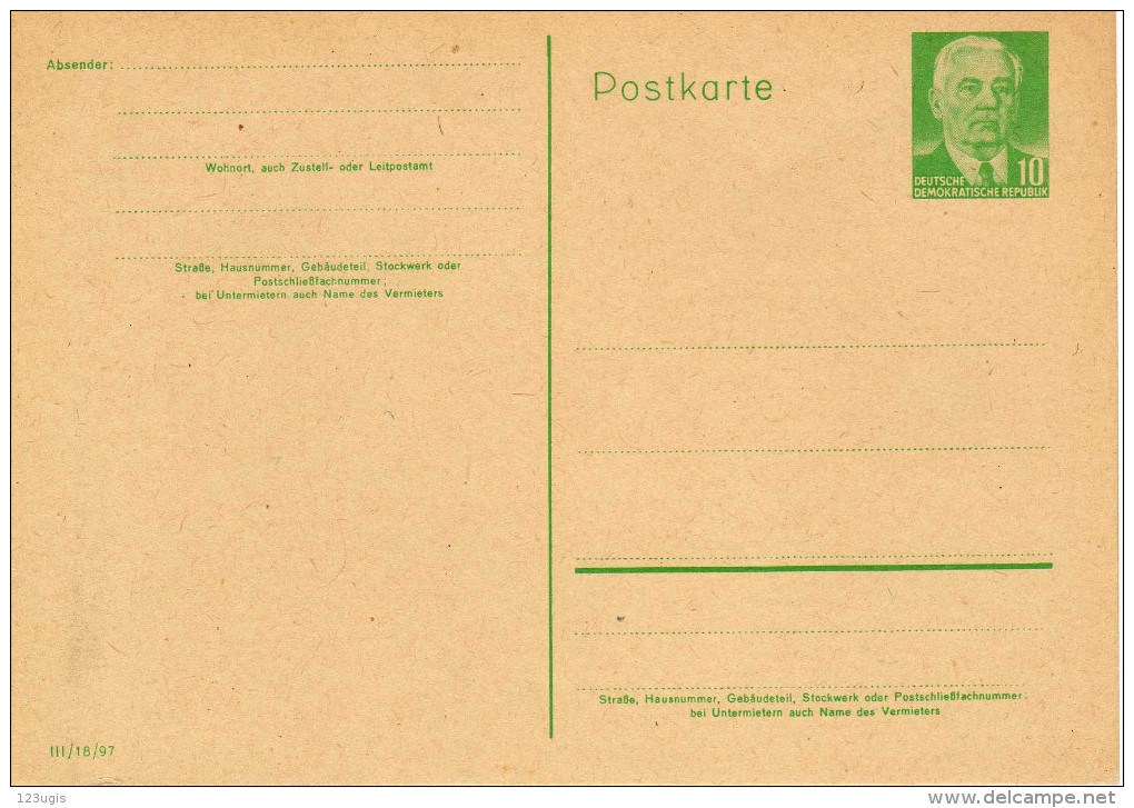 DDR, Ganzsache 1956 Mi P 68 * [120415KIII] - Postcards - Mint