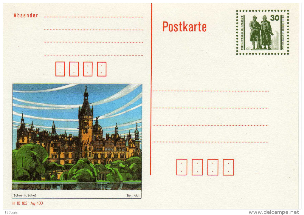 DDR, Ganzsache 1990 Mi P 109/03 *, Schwerin [120415KIII] - Postcards - Mint