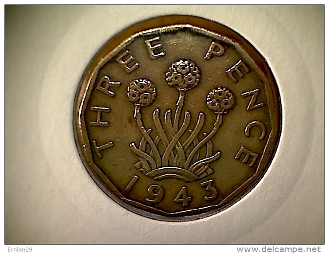 Grande Bretagne 3 Pence 1943 - F. 3 Pence