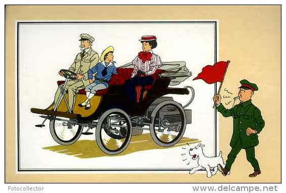 Tintin Voir Et Savoir Automobile : Voiture De Lanchester 1896 Par Hergé - Auto's